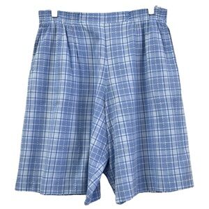 Alfred Dunner Women’s Blue Plaid Cottagecore Bermuda Shorts‎ Sz 14